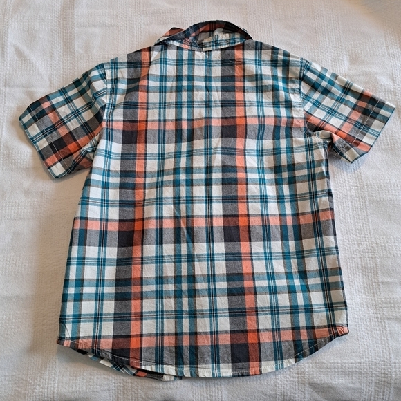 Gymboree boys size small or 5/6 plaid short sleeve button up shirt, 2015 - Picture 3 of 5